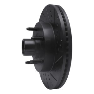 Ford E-150 Brake Rotor (1) - Front Right - R1 Concepts - Drilled & Slotted - Black - `04-`06